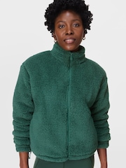 Sweaty Betty Green Black Canyon Fleece Zip-Up Sweatshirt - Image 1 of 7