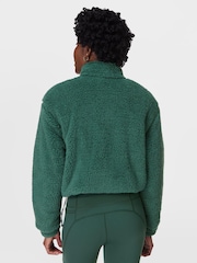 Sweaty Betty Green Black Canyon Fleece Zip-Up Sweatshirt - Image 3 of 7