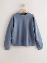 Teal Blue Cosy Soft Needle Crew Neck Long Sleeve Sweatshirt - Image 1 of 3
