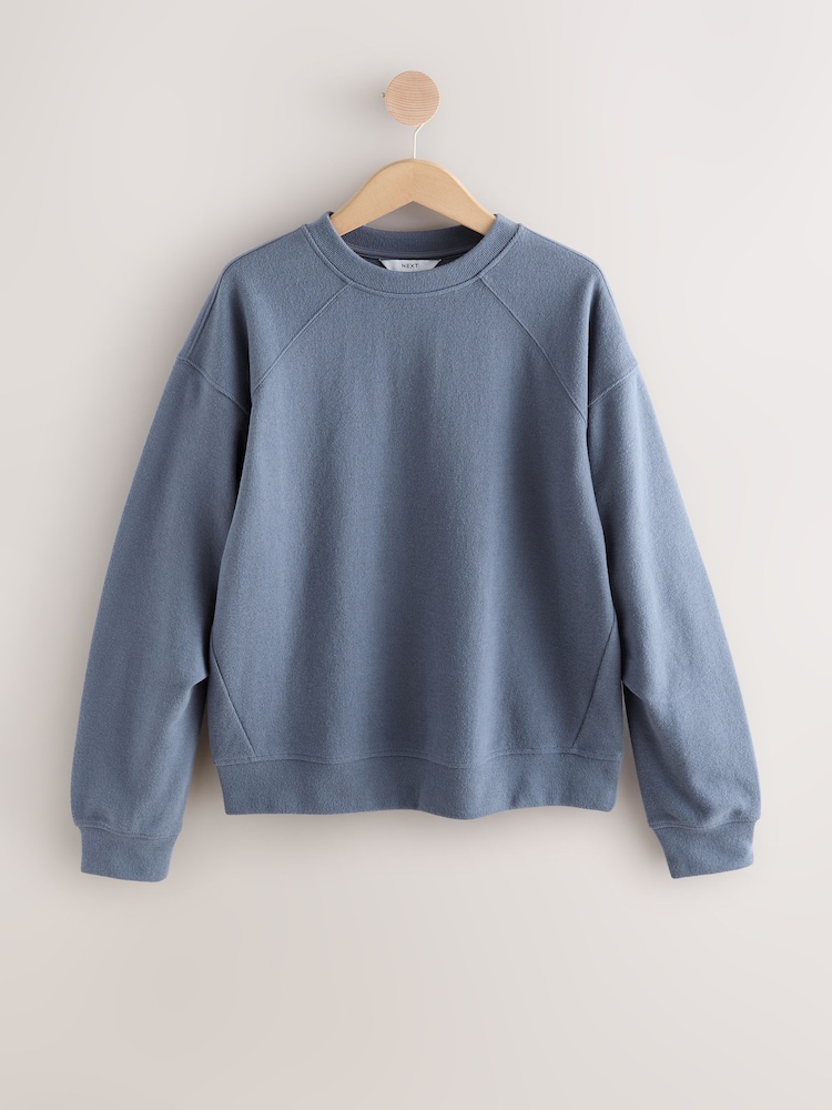 Teal Blue Cosy Soft Needle Crew Neck Long Sleeve Sweatshirt - Image 1 of 3