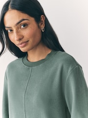 Teal Blue Cosy Soft Touch Rib Crew Neck Jumper - Image 4 of 8