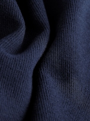 Dark Navy Blue Cosy Soft Touch Rib Crew Neck Jumper - Image 2 of 3