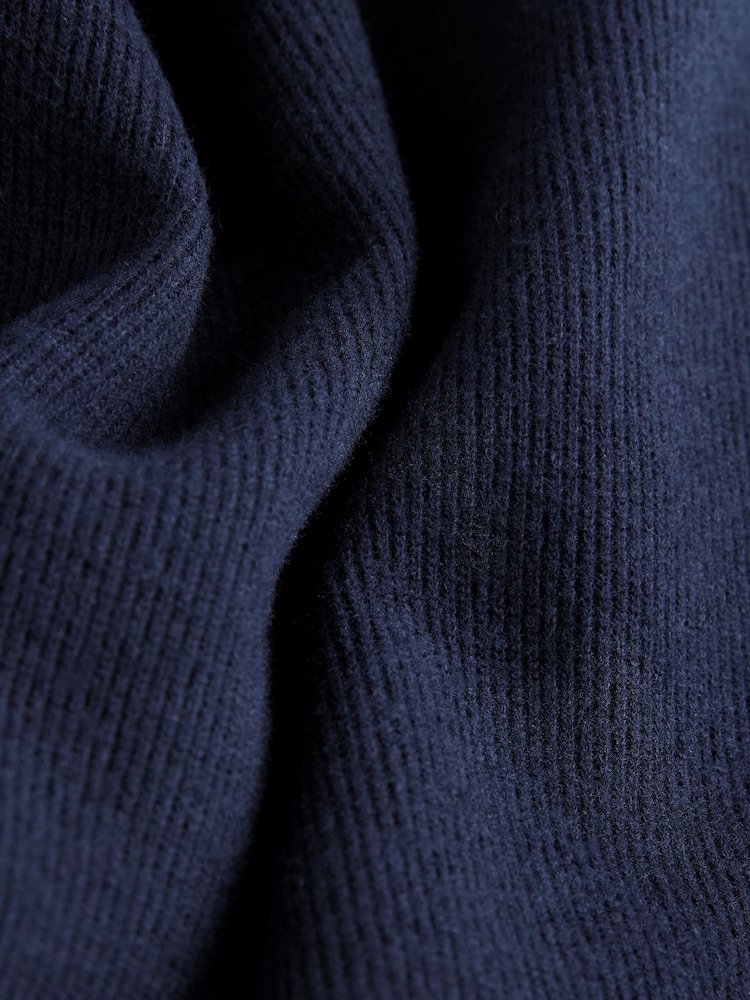 Dark Navy Blue Cosy Soft Touch Rib Crew Neck Jumper - Image 2 of 3