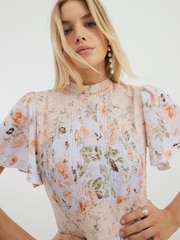 فستان قصير دانتيل بزهور من River Island - صورة 3 من 4