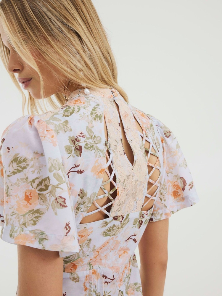 فستان قصير دانتيل بزهور من River Island - صورة 4 من 4
