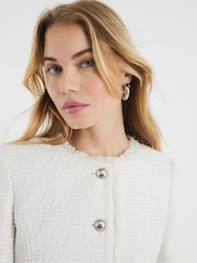 River Island Cream Collarless Boucle Jacket - Image 2 of 6