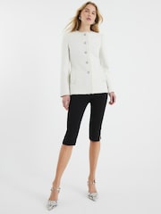 River Island Cream Collarless Boucle Jacket - Image 3 of 6