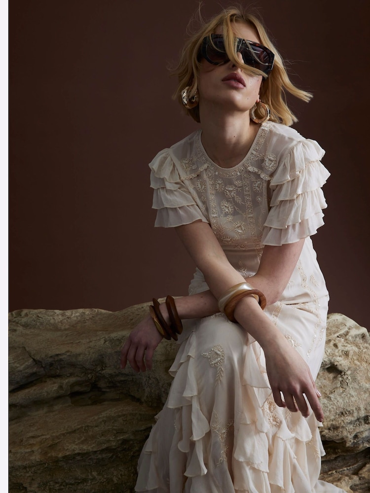 River Island Ruffle Embellished Maxi Dress - Image 1 of 4