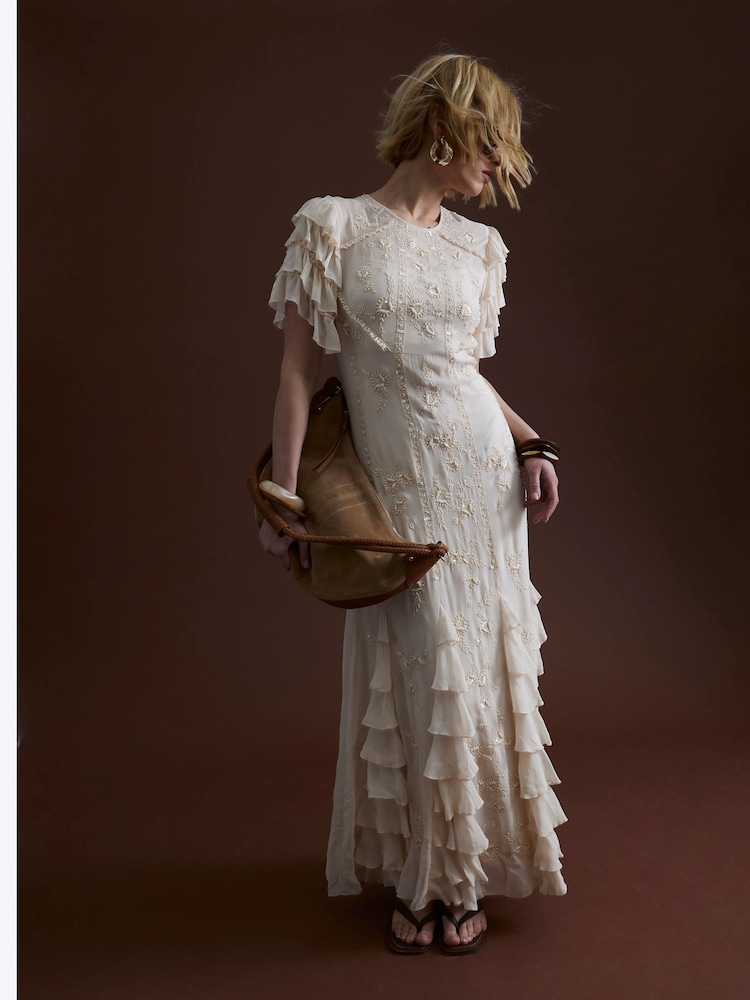River Island Ruffle Embellished Maxi Dress - Image 2 of 4
