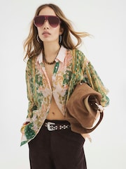 River Island Pink Floral Print Shirt - Image 1 of 3