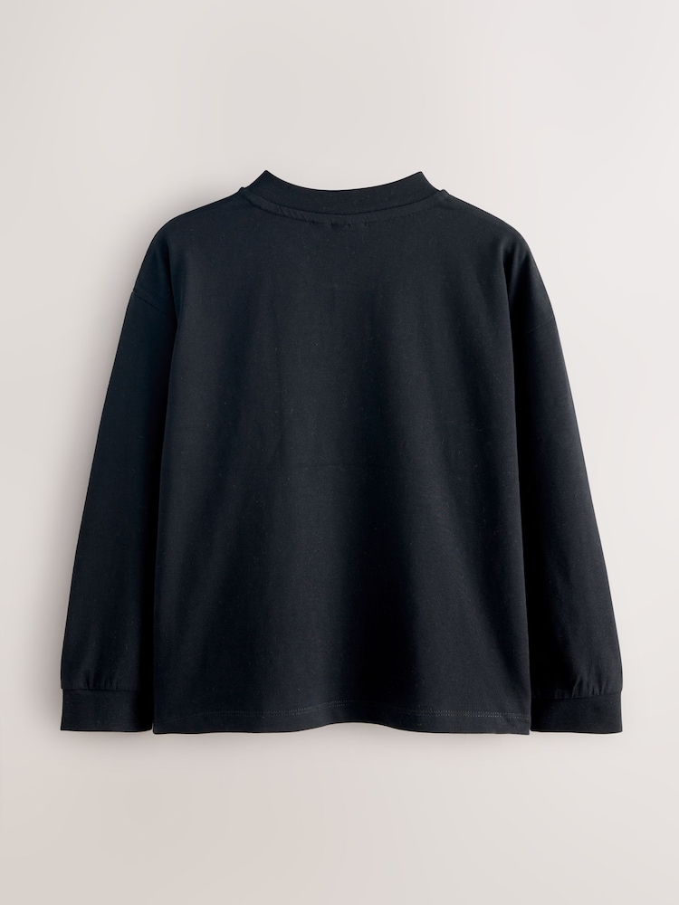 Baker by Ted Baker Black V-Neck Graphic T-Shirt - Image 2 of 5