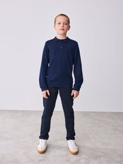 Baker by Ted Baker Knitted Navy Polo Shirt - Image 2 of 12