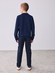 Baker by Ted Baker Knitted Navy Polo Shirt - Image 5 of 12
