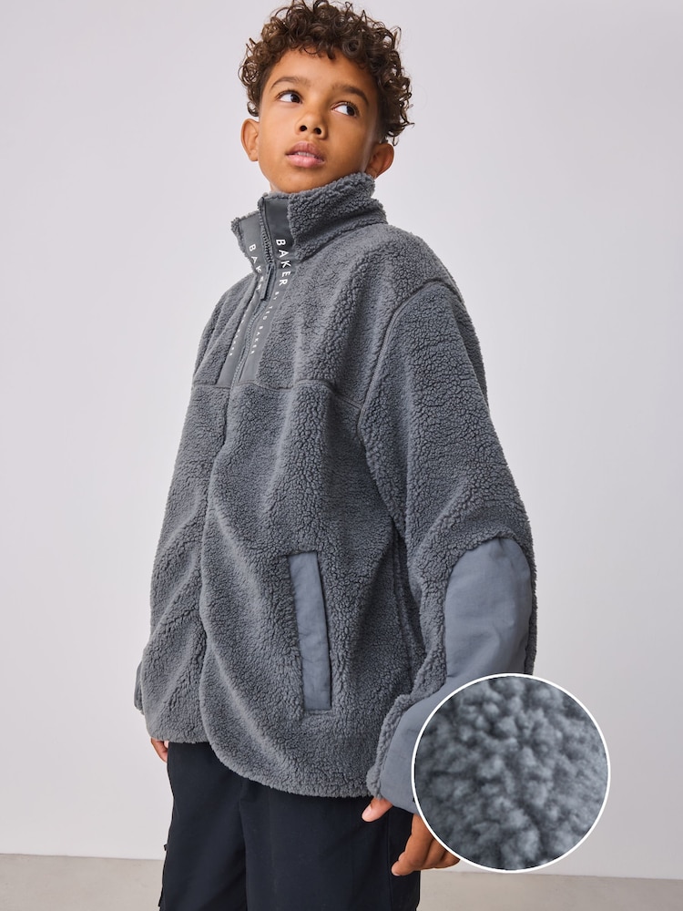 Baker by Ted Baker Grey Borg Zip Through Fleece - صورة 1 من 15