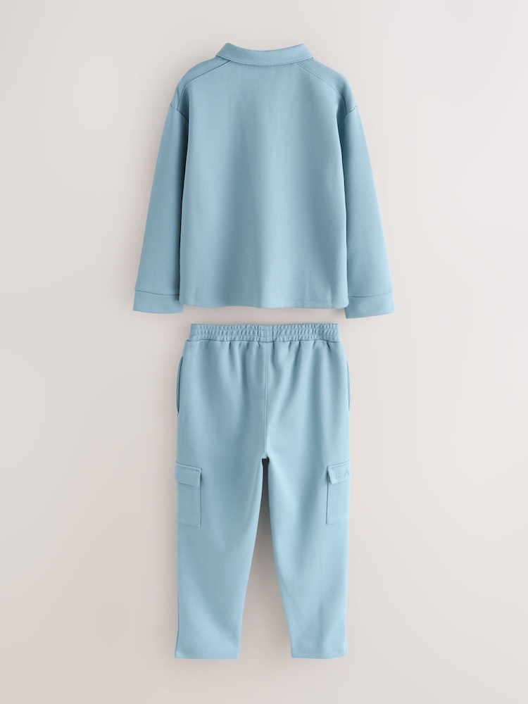 Baker by Ted Baker Blue Long Sleeve Polo Shirt and Trouser Set - Imagem 14 de 14 Baker by Ted Baker Blue Long Sleeve Polo Shirt and Trouser Set - Imagem 14 de 14