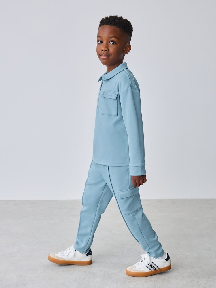 Baker by Ted Baker Blue Long Sleeve Polo Shirt and Trouser Set - Imagem 2 de 14 Baker by Ted Baker Blue Long Sleeve Polo Shirt and Trouser Set - Imagem 2 de 14