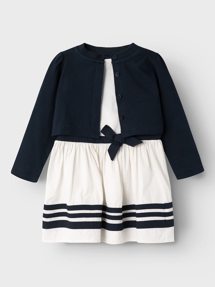 Name It White Cardigan And Occasion Dress Set - Image 1 of 3