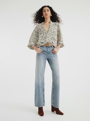 River Island Black Floral Print Crew Neck Blouse - Image 1 of 6