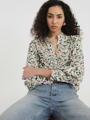River Island Black Floral Print Crew Neck Blouse - Image 2 of 6