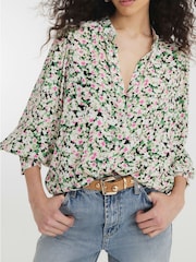 River Island Black Floral Print Crew Neck Blouse - Image 4 of 6