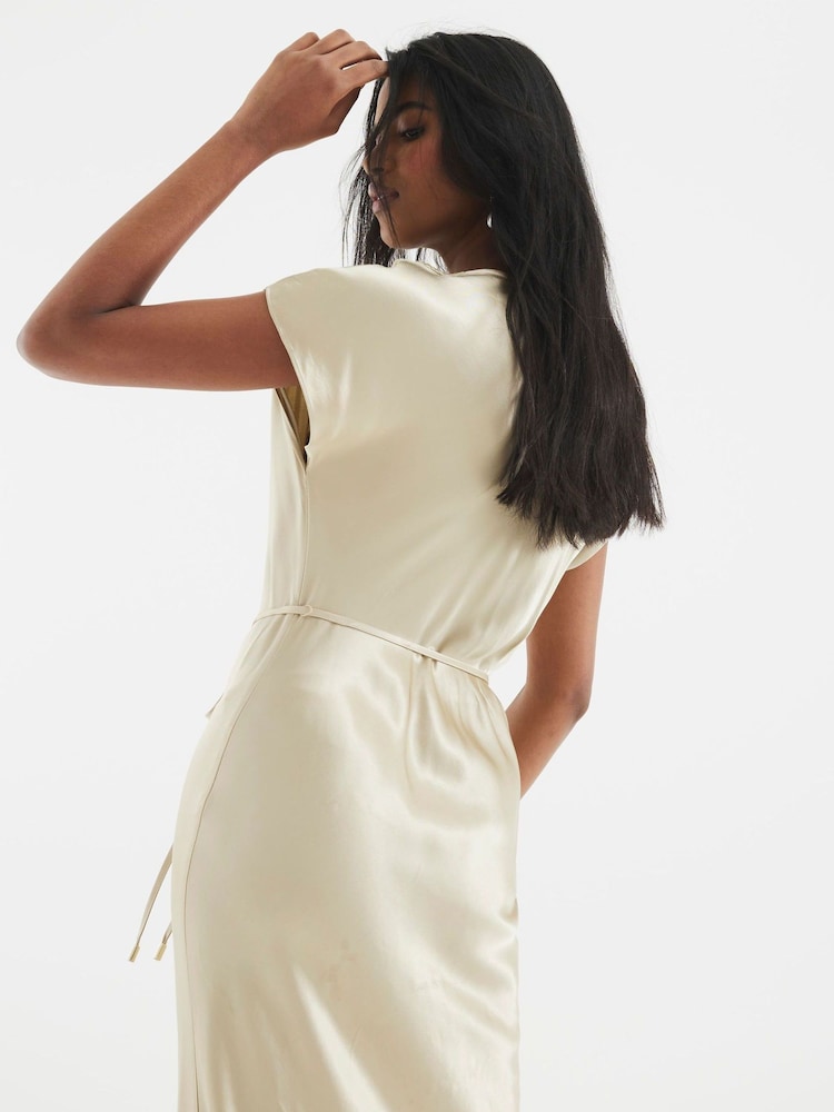 River Island Gold Cowl Neck Maxi Dress - Image 2 of 4