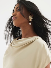River Island Gold Cowl Neck Maxi Dress - Image 3 of 4