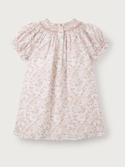The White Company 100% Cotton Petunia Floral Hand Smocked White Dress - Image 6 of 6