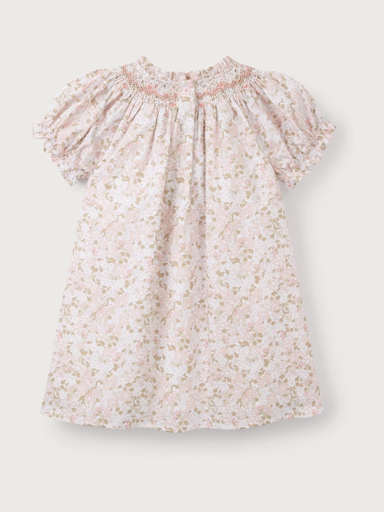 The White Company 100% Cotton Petunia Floral Hand Smocked White Dress - Image 6 of 6 The White Company 100% Cotton Petunia Floral Hand Smocked White Dress - Image 6 of 6