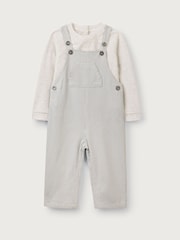 The White Company Green 100%  Cotton Twill Dungaree And Sweatshirt Set - Image 5 of 6