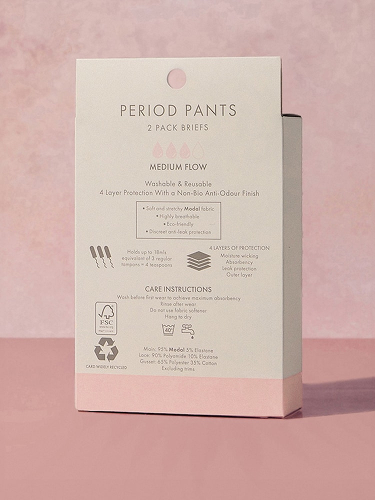 Boux Avenue Medium Flow Black Period Pants 2 Pack knickers - Image 5 of 5