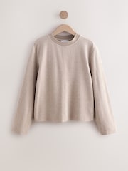 Neutral Marl Cosy Soft Touch Rib Crew Neck Jumper - Image 1 of 3