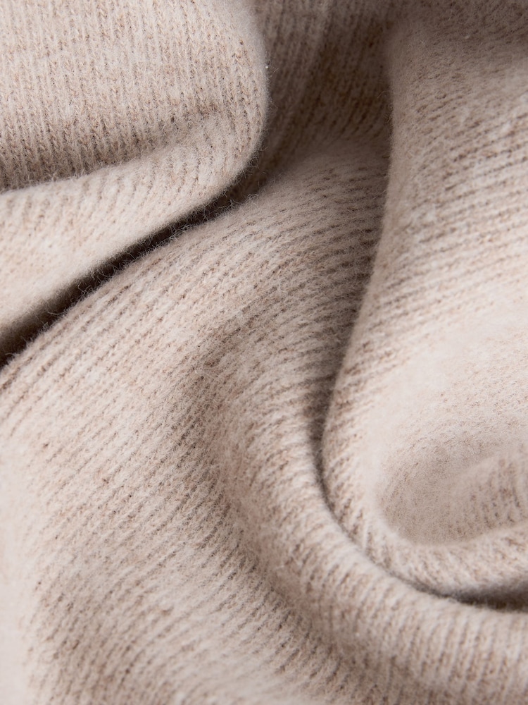 Neutral Marl Cosy Soft Touch Rib Crew Neck Jumper - Image 2 of 3 Neutral Marl Cosy Soft Touch Rib Crew Neck Jumper - Image 2 of 3