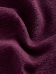 Burgundy Cosy Soft Touch Rib Overhead Hooded Jumper Sweatshirt - Image 7 of 8