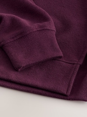 Burgundy Cosy Soft Touch Rib Overhead Hooded Jumper Sweatshirt - Image 8 of 8