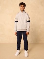 Grey Funnel Zip Neck Sweatshirt and Joggers Set (3-16yrs) - Image 1 of 4