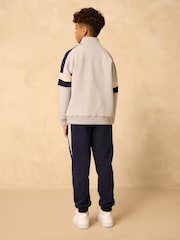 Grey Funnel Zip Neck Sweatshirt and Joggers Set (3-16yrs) - Image 3 of 4