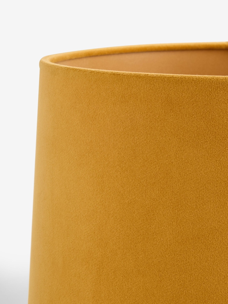 Ochre Yellow Velvet Lamp Shade - Image 6 of 6 Ochre Yellow Velvet Lamp Shade - Image 6 of 6
