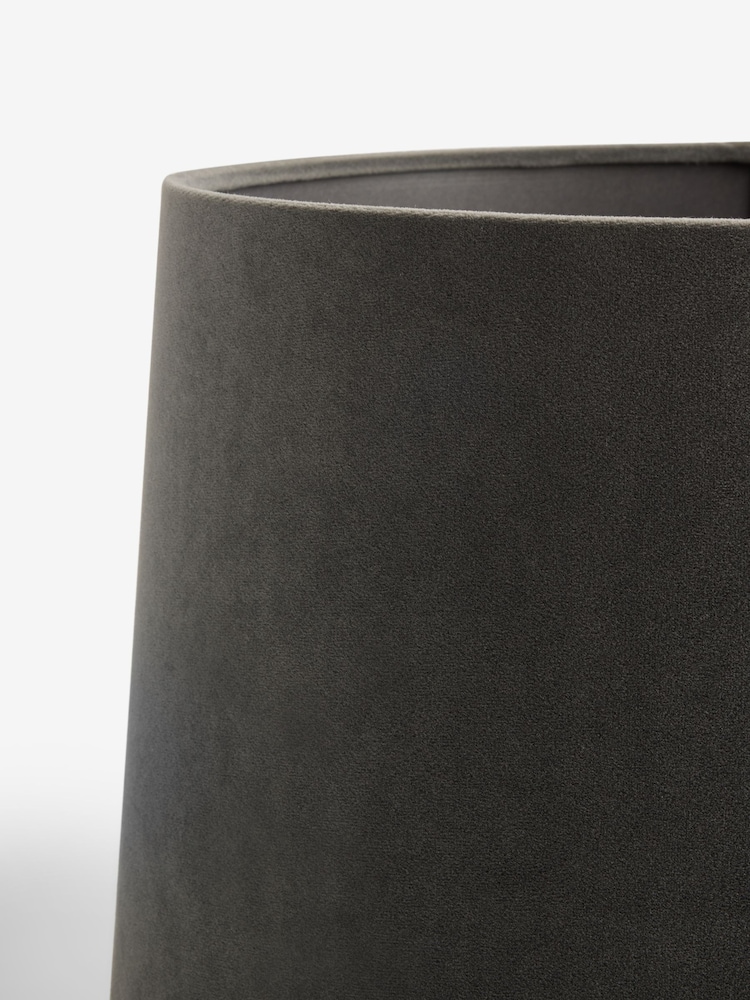 Charcoal Grey Velvet Lamp Shade - Image 5 of 5