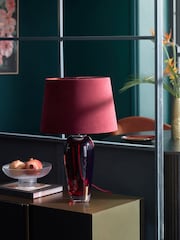 Cranberry Red Velvet Lamp Shade - Image 3 of 5