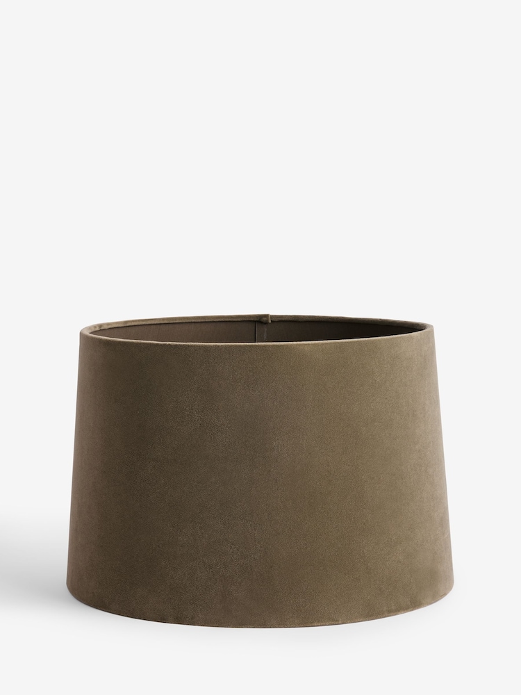 Moss Green Velvet Lamp Shade - Image 1 of 5 Moss Green Velvet Lamp Shade - Image 1 of 5