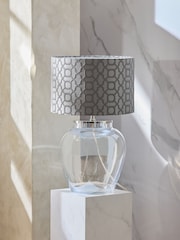 Silver Geo Velvet Lamp Shade - Image 3 of 7