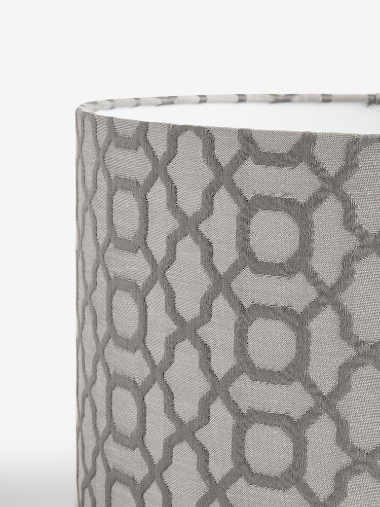 Silver Geo Velvet Lamp Shade - Image 5 of 5 Silver Geo Velvet Lamp Shade - Image 5 of 5