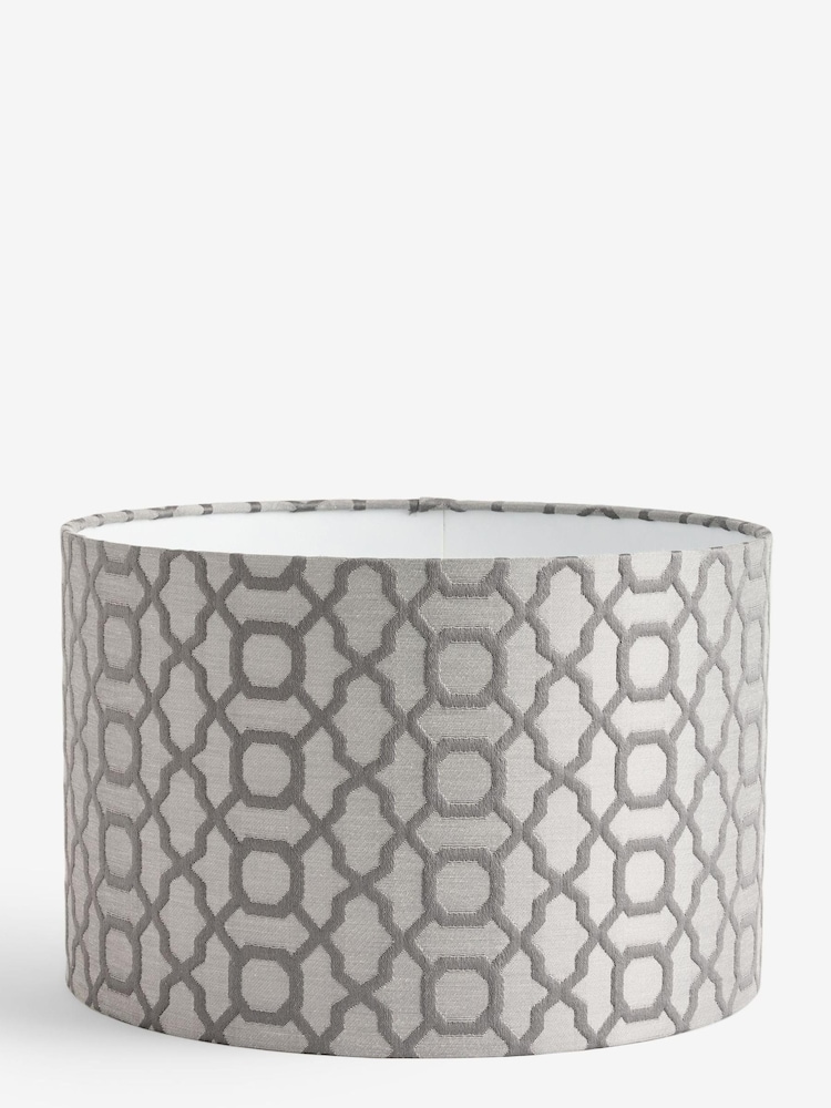Silver Geo Velvet Lamp Shade - Image 7 of 7 Silver Geo Velvet Lamp Shade - Image 7 of 7