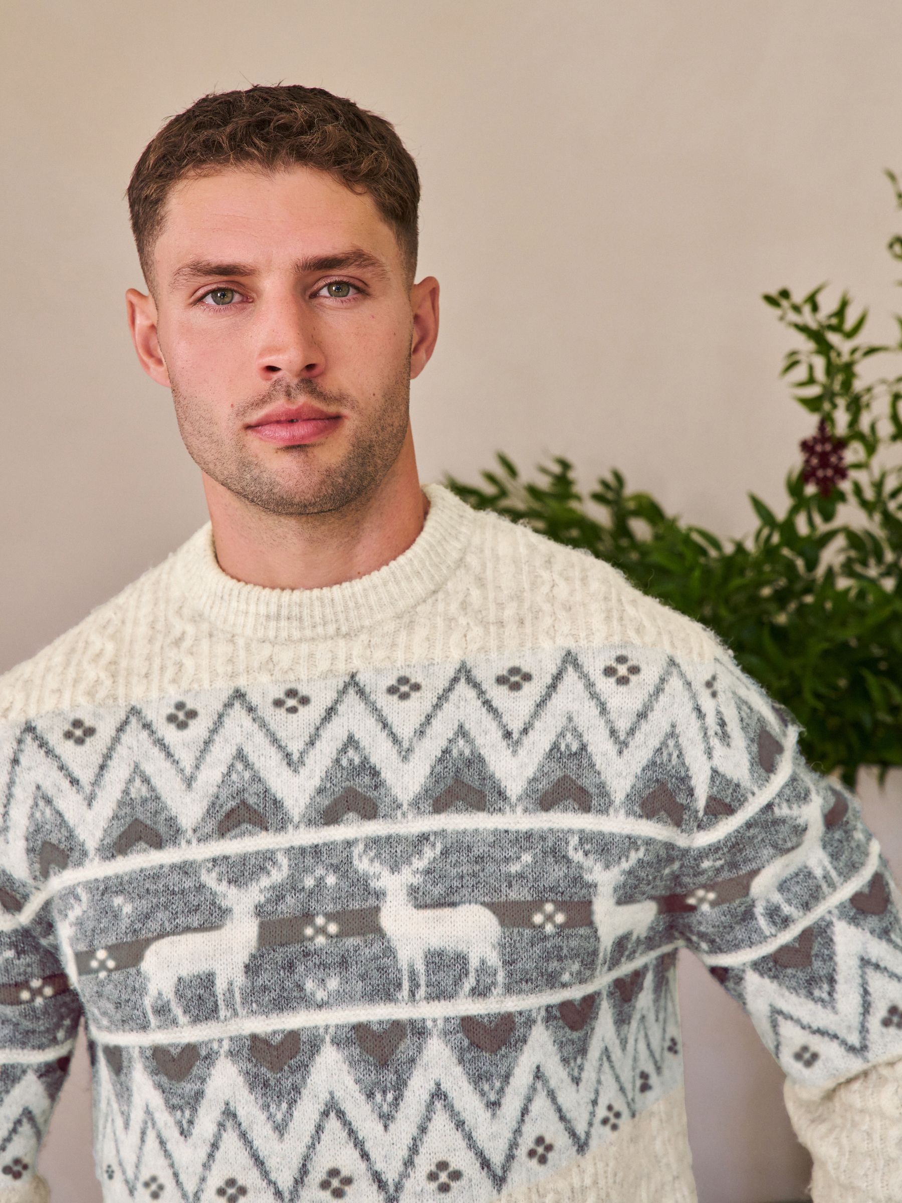 Buy Ecru Fairisle Pattern Matching Family Christmas Jumper from the ...