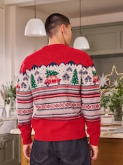 Rojo - Regular Fit Christmas Family Crew Jumper with Wool - Imagen 3 de 5