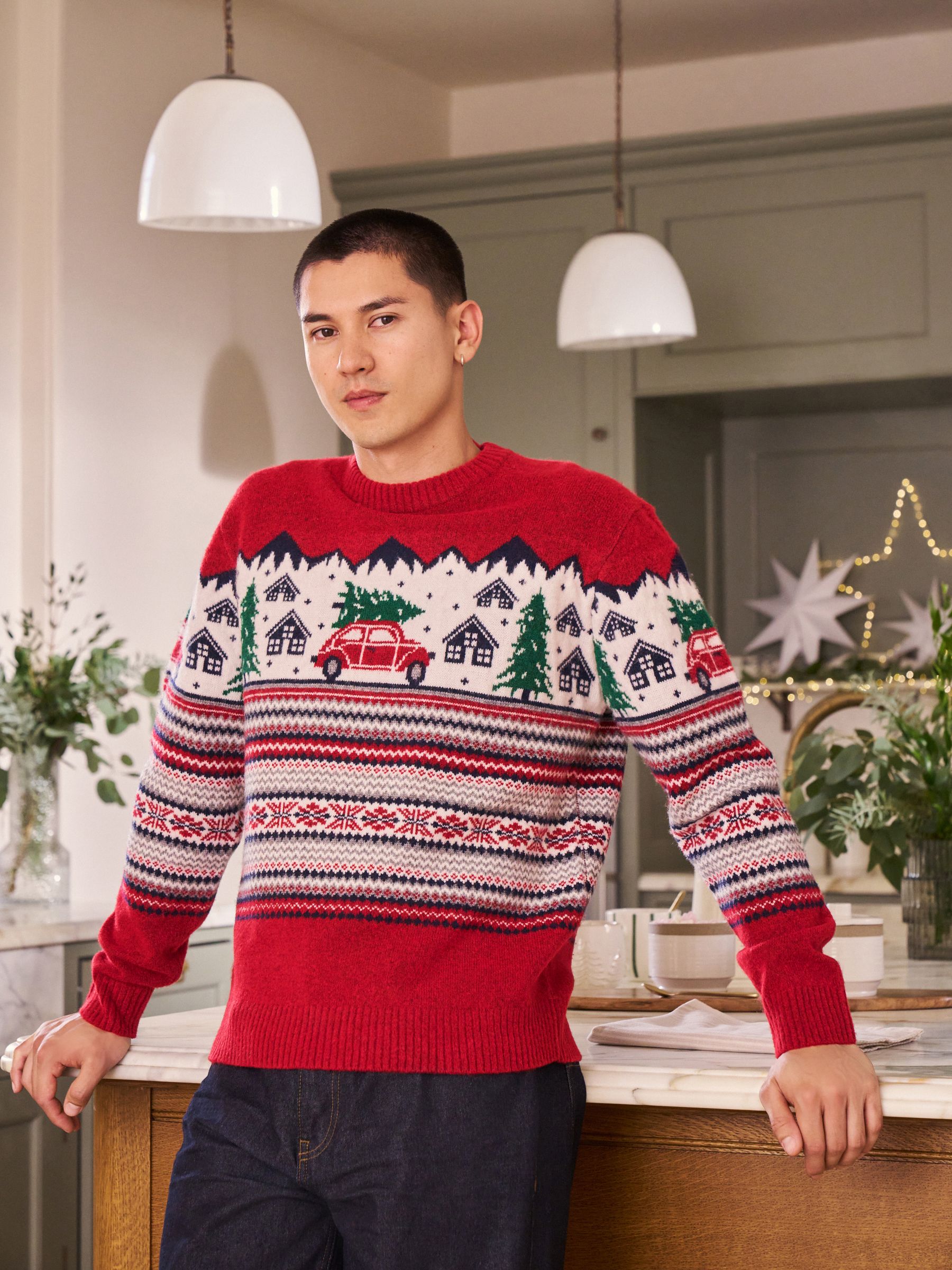 Buy Red Fairisle Pattern Matching Family Christmas Jumper from the Next ...