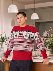 Rojo - Regular Fit Christmas Family Crew Jumper with Wool - Imagen 4 de 5