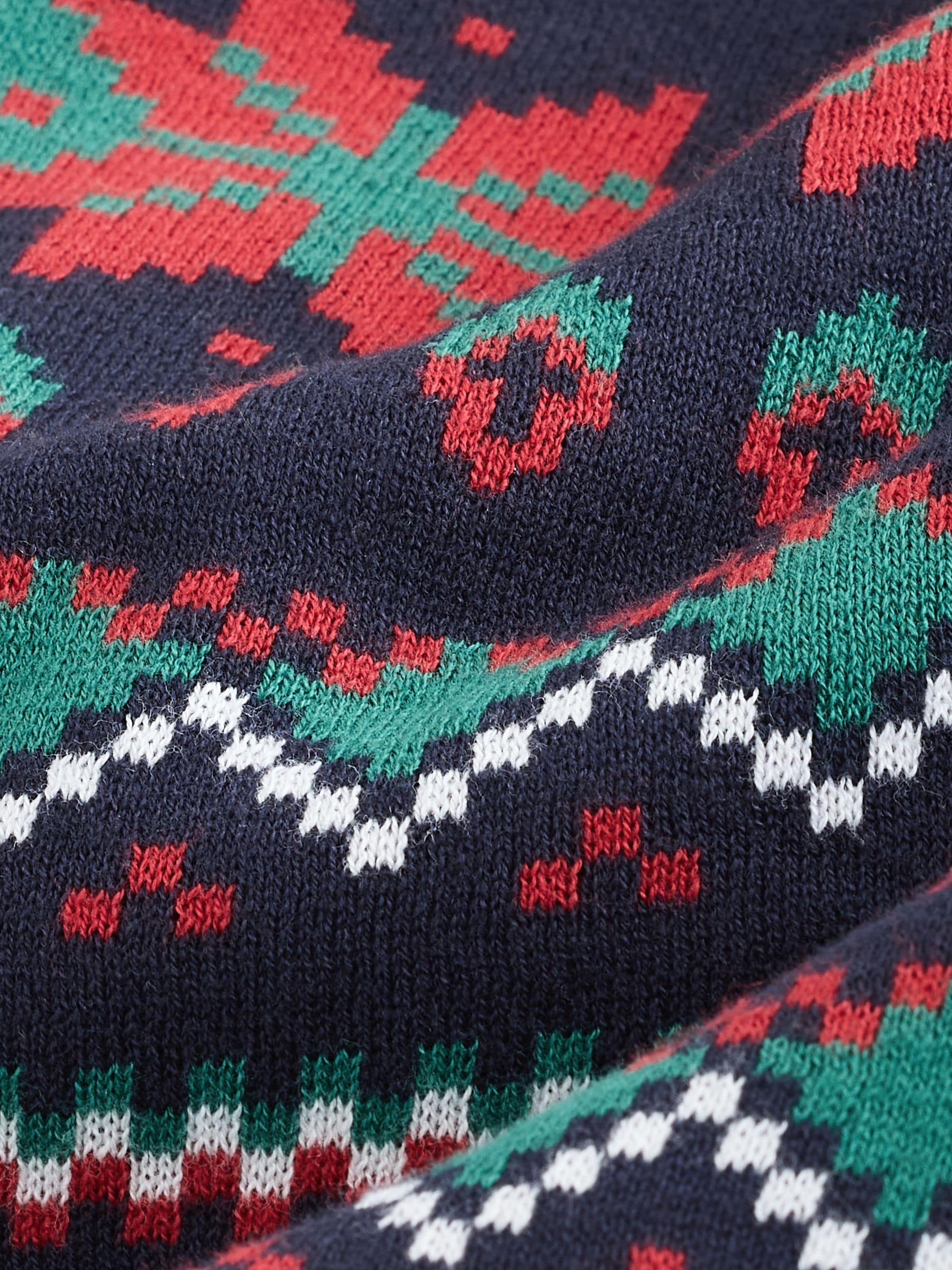 Buy Navy Blue Regular Fit Christmas Fairisle Pattern Crew Jumper