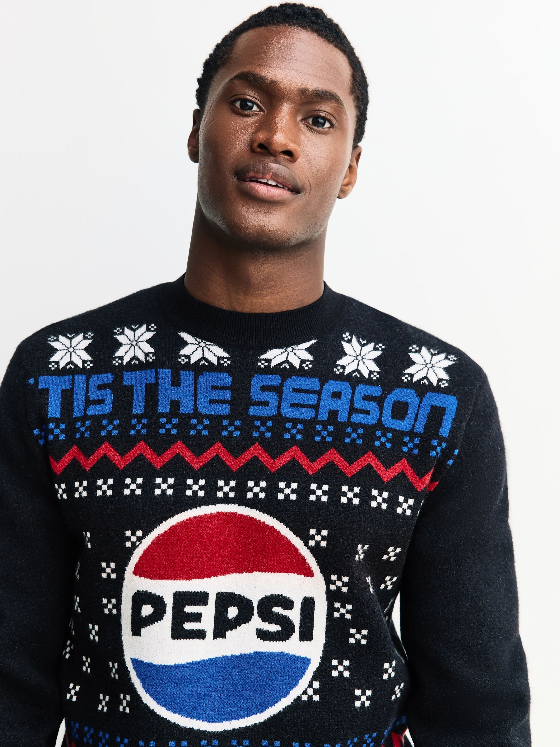 Buy Black Regular Fit Christmas Pepsi License Fairisle Pattern