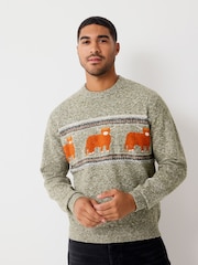 Green Hamish The Highland Cow Matching Family Jumper - Image 1 of 9